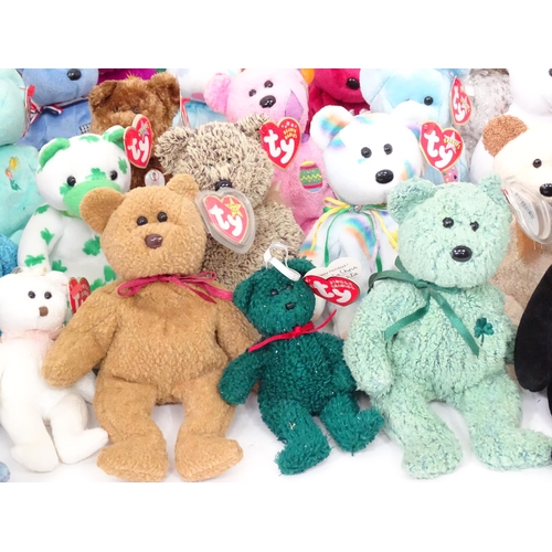 126 - Toys: A quantity of assorted soft toys to include TY Beanie Baby bears etc