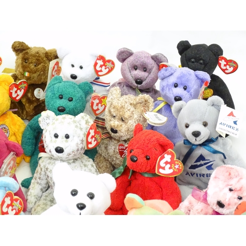 126 - Toys: A quantity of assorted soft toys to include TY Beanie Baby bears etc