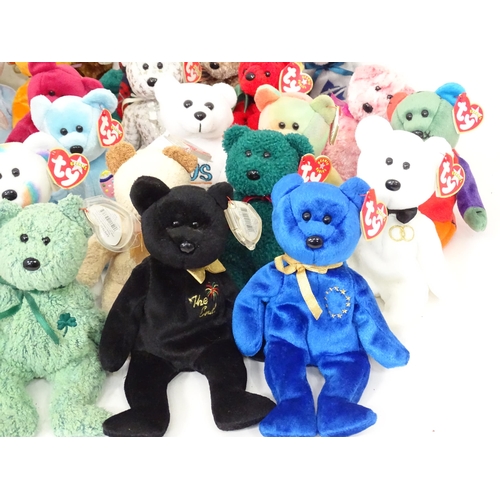 126 - Toys: A quantity of assorted soft toys to include TY Beanie Baby bears etc