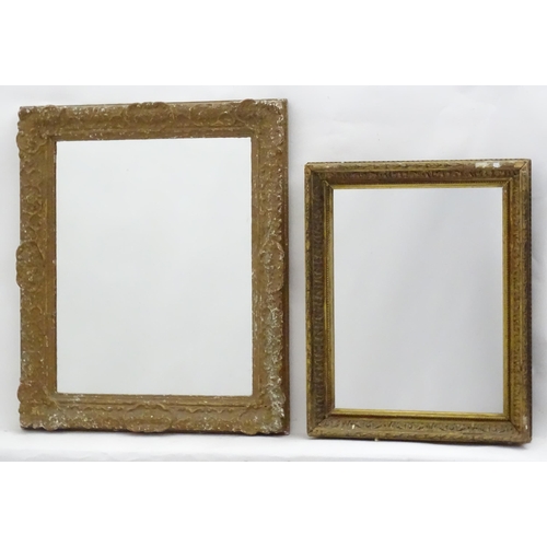 236 - Two gilt framed mirrors and three gilt frames. Largest 25