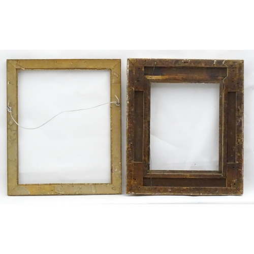 236 - Two gilt framed mirrors and three gilt frames. Largest 25