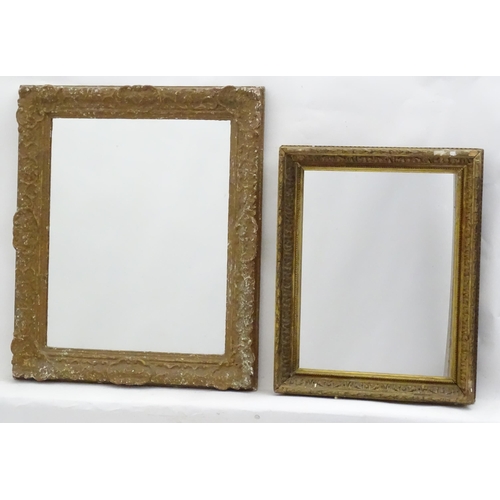 236 - Two gilt framed mirrors and three gilt frames. Largest 25