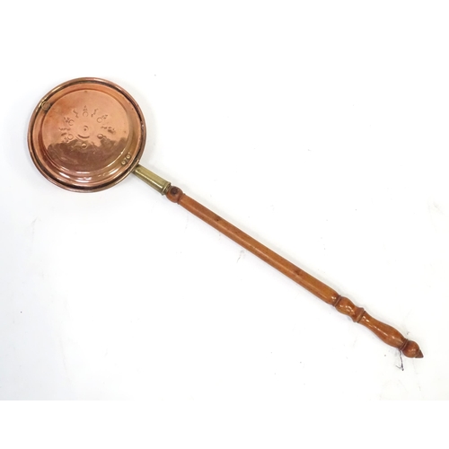 964 - A copper bed warming pan