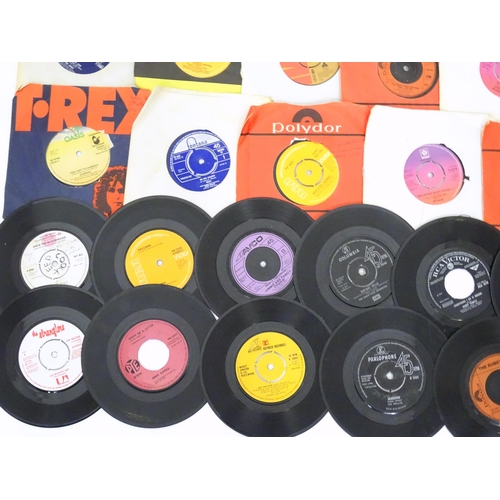 600 - A quantity of assorted mid to late 20thC vinyl records, including five picture-sleeve Elvis Presley ... 