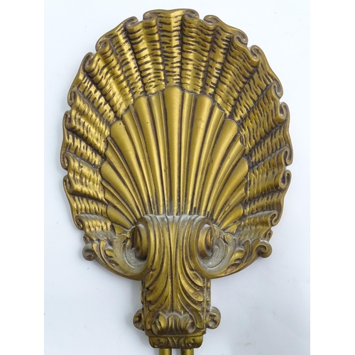 76 - Two branch girandole wall light with shell motif. Approx. 15