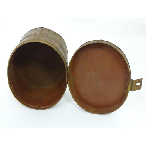 106 - A vintage tin hat box. Approx 11 1/