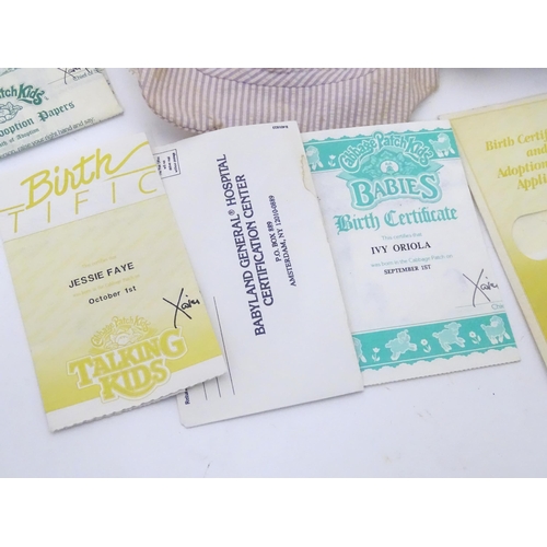 85 - Toys: A quantity of assorted Cabbage Patch Kids dolls etc - some with certificates, to include a Tal... 