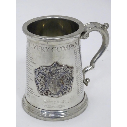 94 - A quantity of assorted pewter tankards