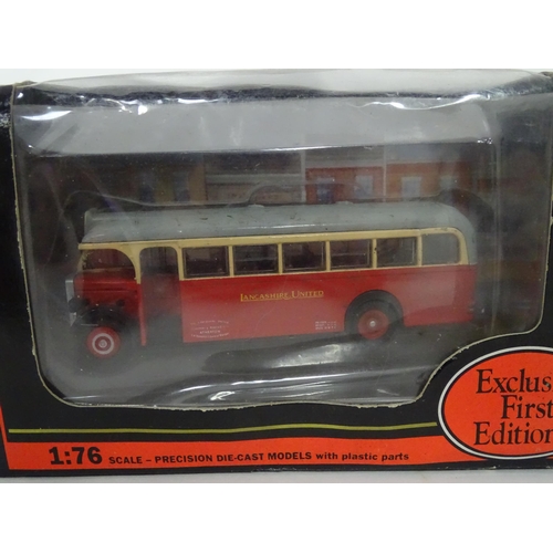 99 - Four Exclusive First Editions die cast scale model buses comprising Leyland TS8 Tiger Type B Lancash... 