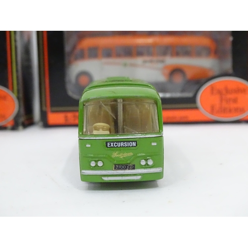 99 - Four Exclusive First Editions die cast scale model buses comprising Leyland TS8 Tiger Type B Lancash... 