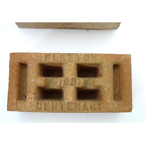 57 - A quantity of commemorative bricks, some marked Calvert - London Brick Co. Smallest approx 4 1/2
