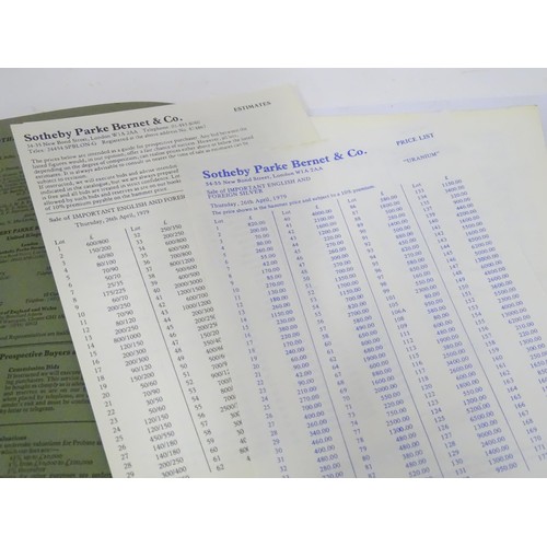 112 - A quantity of 1970s Sotheby's Auction catalogues to include Important English and Foreign Silver, Hi... 