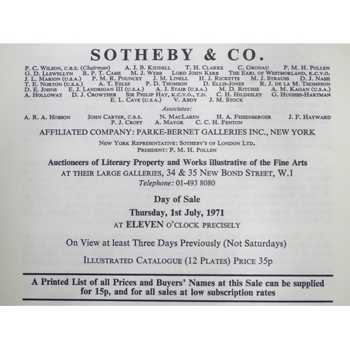 112 - A quantity of 1970s Sotheby's Auction catalogues to include Important English and Foreign Silver, Hi... 