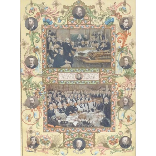 18 - Four lithographs celebrating Queen Victoria's Diamond Jubilee to include development of the Royal Na... 