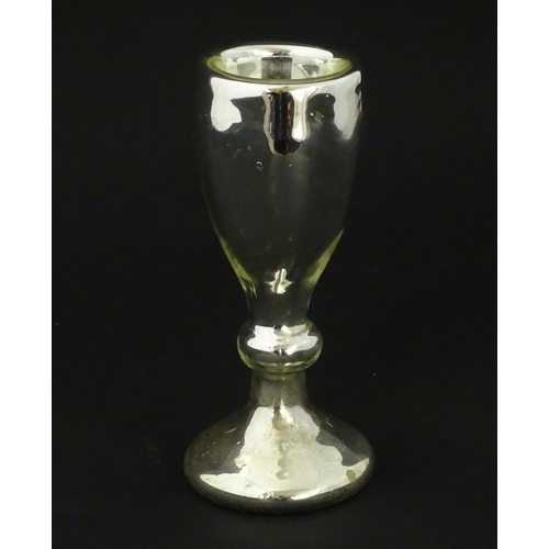 262 - A 20thC Mercury glass goblet. approx 6 1/4