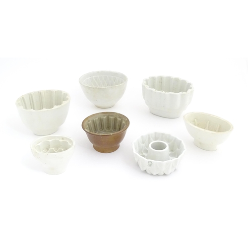 1197 - A quantity of Victorian and later ceramic jelly moulds to include examples by Booths, Shelley, etc. ... 