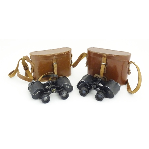 1249 - Two cased pairs of mid 20thC binoculars by Wray of London, comprising models WrayVU 8x30, and MagniV... 