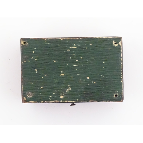 1271 - A 19thC tortoiseshell snuff box with inlaid stringing detail to top. Approx. 1