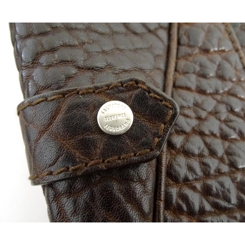 1402 - Vintage fashion / clothing: A vintage Salvatore Ferragamo crocodile embossed leather messenger style... 