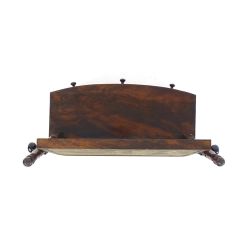 1755 - An early 19thC mahogany toilet mirror, having turned uprights and a rectangular mirror to the centre... 