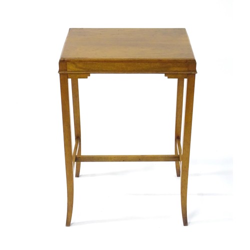 1771 - An early / mid 20thC oak side table with a rectangular top above applied mouldings to the apron and ... 