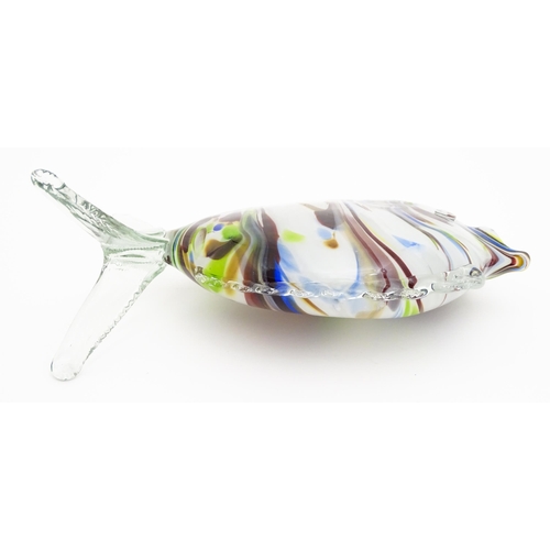 268 - A large Romanian art glass fish.  Approx. 12 1/2