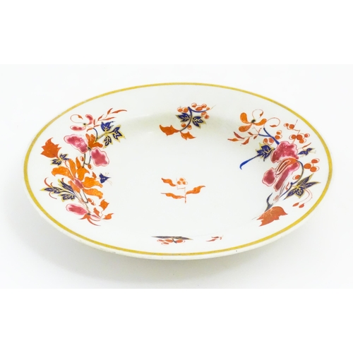 125 - A Worcester Flight Barr & Barr dish decorated with flowers and foliage. Impressed marked under. Appr... 