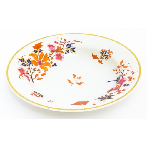 125 - A Worcester Flight Barr & Barr dish decorated with flowers and foliage. Impressed marked under. Appr... 