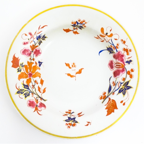 125 - A Worcester Flight Barr & Barr dish decorated with flowers and foliage. Impressed marked under. Appr... 