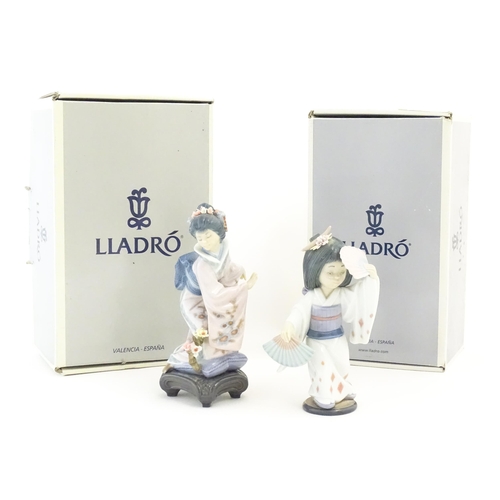 139 - Two Lladro Japanese figures comprising Michika model no. 1447 and Oriental Dance model no. 6230. Wit... 