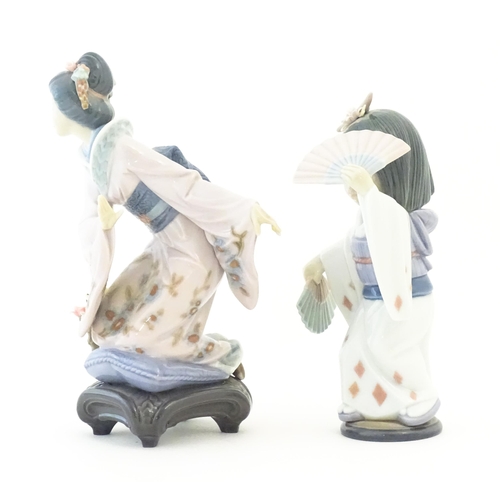 139 - Two Lladro Japanese figures comprising Michika model no. 1447 and Oriental Dance model no. 6230. Wit... 