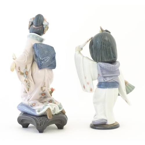 139 - Two Lladro Japanese figures comprising Michika model no. 1447 and Oriental Dance model no. 6230. Wit... 