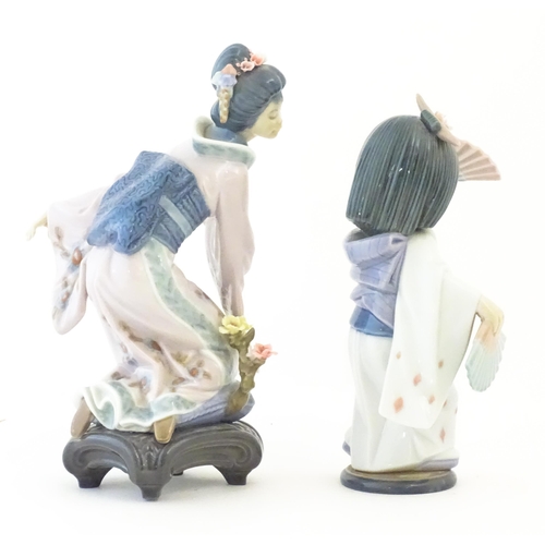 139 - Two Lladro Japanese figures comprising Michika model no. 1447 and Oriental Dance model no. 6230. Wit... 