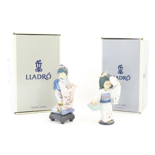 139 - Two Lladro Japanese figures comprising Michika model no. 1447 and Oriental Dance model no. 6230. Wit... 