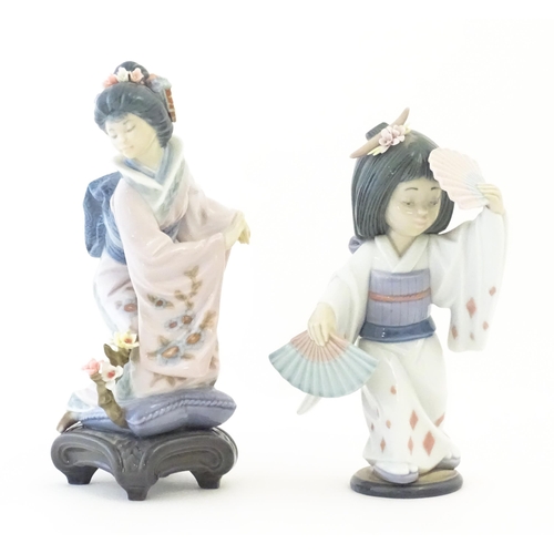 139 - Two Lladro Japanese figures comprising Michika model no. 1447 and Oriental Dance model no. 6230. Wit... 