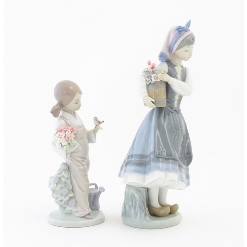 140 - Two Lladro figures comprising Budding Blossoms model no. 1416 and Spring Child model no. 5.217. One ... 