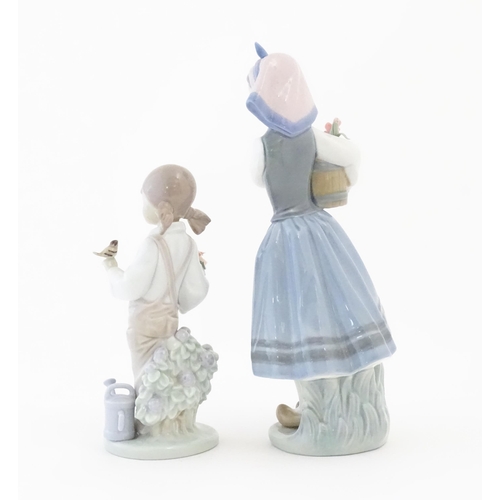 140 - Two Lladro figures comprising Budding Blossoms model no. 1416 and Spring Child model no. 5.217. One ... 