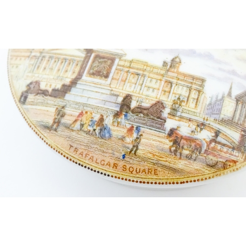 150 - Four Prattware / Staffordshire pot lids to include The Residence of Anne Hathaway Shakespeare's Wife... 