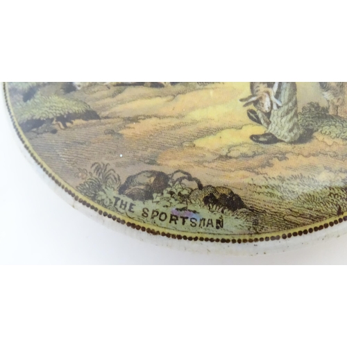 152 - Four Prattware / Staffordshire pot lids comprising The Enthusiast, The Game Bag, The Sportsman and T... 