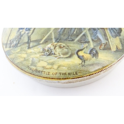 152 - Four Prattware / Staffordshire pot lids comprising The Enthusiast, The Game Bag, The Sportsman and T... 