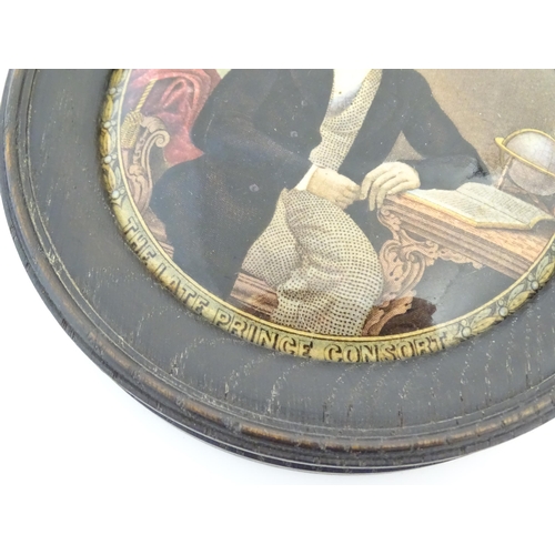 153 - Two Prattware pot lids comprising Albert Edward Prince of Wales and Princess Alexandra, and The Late... 