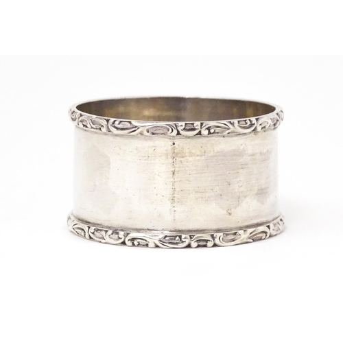 338 - A Victorian silver napkin ring, hallmarked Sheffield 1896 maker Lee & Wigfull