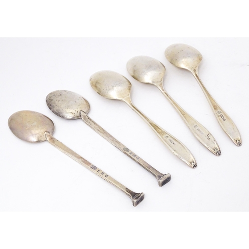 383 - Assorted silver spoons to include three teaspoons hallmarked  Sheffield 1936 maker Cooper Brothers &... 