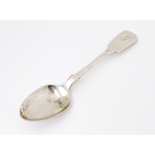 384 - A Victorian silver fiddle pattern teaspoon hallmarked Exeter 1846 maker John Stone. Approx 6