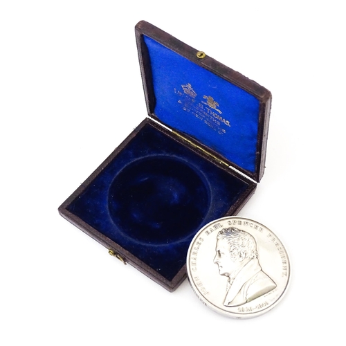 408 - A cased white metal medal  titled 'Charles Duke of Richmond, President of the Smithfield Club' to on... 