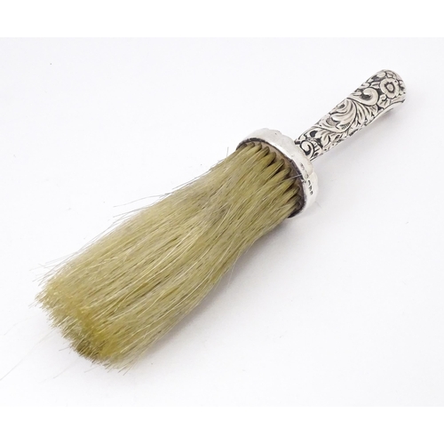 418 - A Victorian silver handled hat brush, hallmarked Chester 1896 maker Cornelius Desormeaux Saunders & ... 