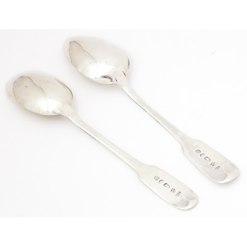 427 - Two Geo IV silver Fiddle pattern teaspoons, hallmarked Newcastle 1822, maker Thomas Watson. Approx. ... 