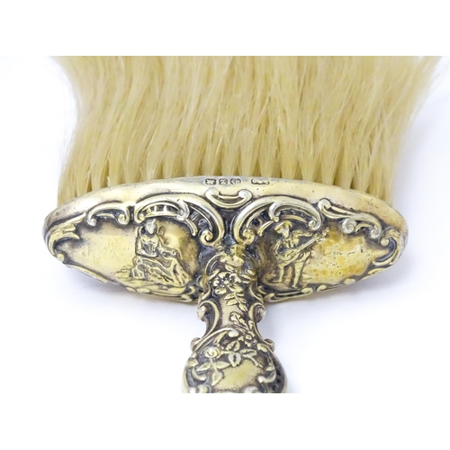 503 - A silver gilt handled hat brush hallmarked Birmingham 1899 maker Levi & Salaman. Approx 7