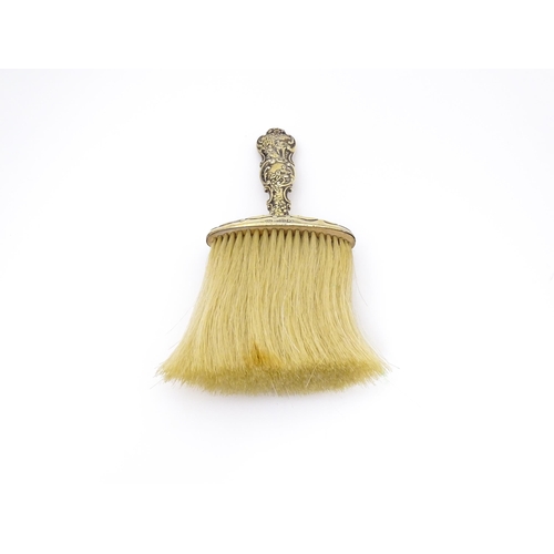 503 - A silver gilt handled hat brush hallmarked Birmingham 1899 maker Levi & Salaman. Approx 7