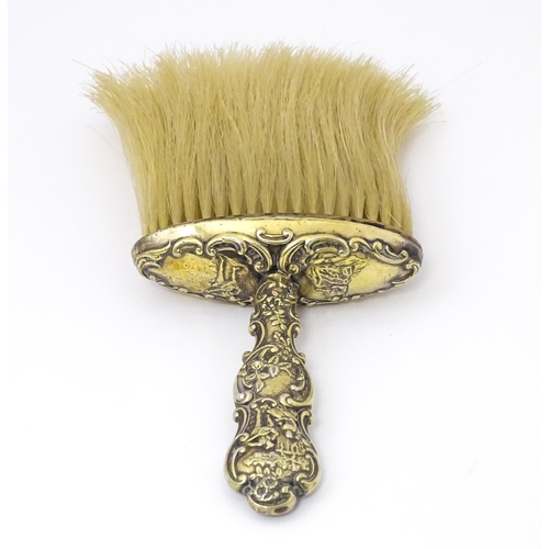 503 - A silver gilt handled hat brush hallmarked Birmingham 1899 maker Levi & Salaman. Approx 7